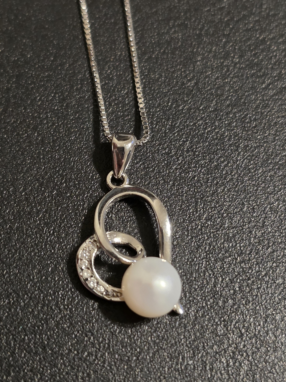 Carolyn Pollack Helzberg Sterling Silver 925 Pearl Open Heart Pendant Necklace - Picture 5 of 7